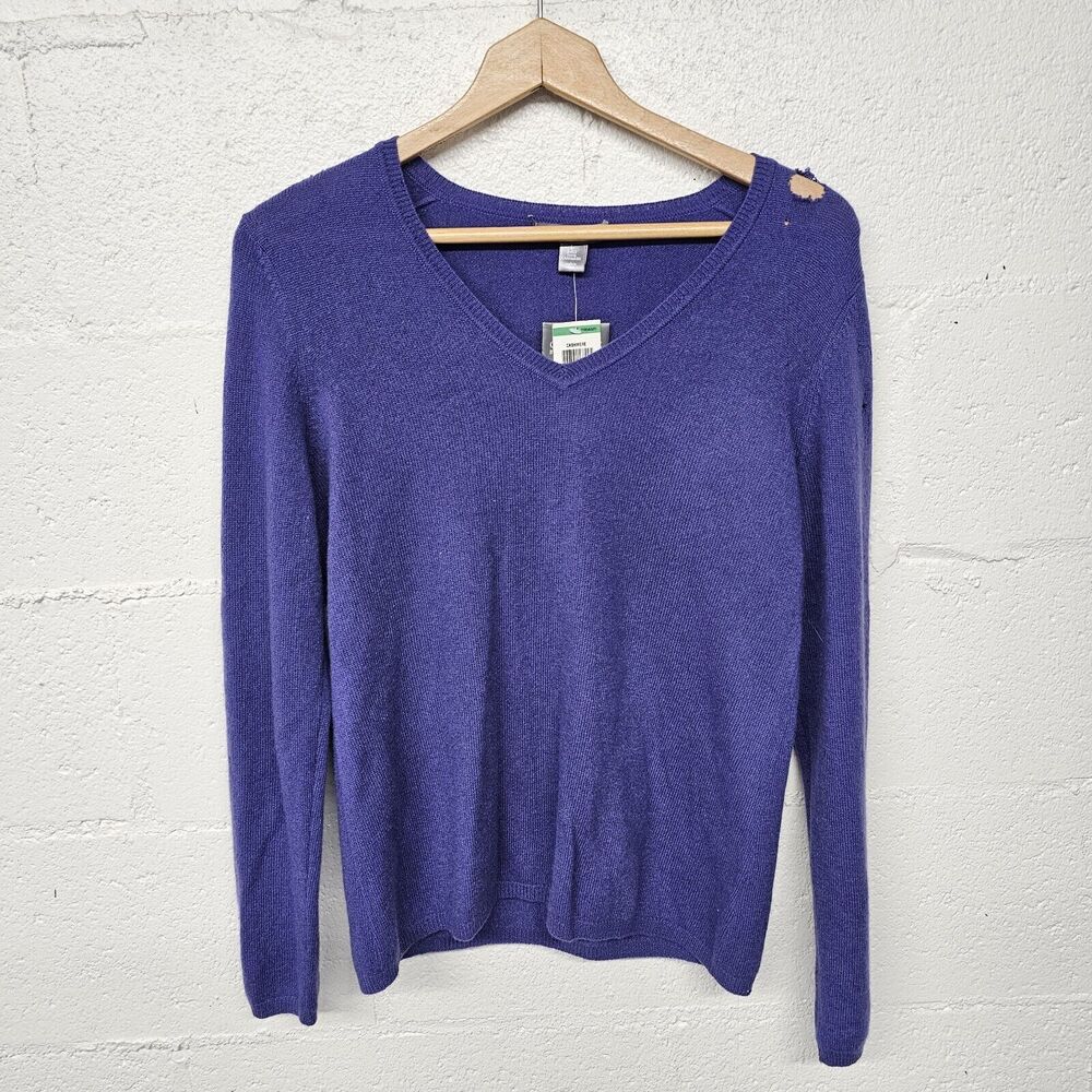 Charter Club 2-ply Cashmere Sweater Purple size L Flaws Destroyed Project